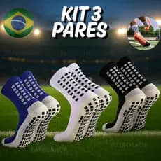 Kit 3 Pares Meia Antiderrapante Futebol Trusox Pro Socks Esportiva Corrida Ciclismo Academia 35-44