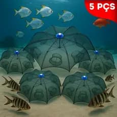Kit 5 Armadilha Covo Rede De Peixes Jiqui Tanque Captura Iscas Vivas Camarões Siri Lambari Tilápia