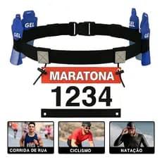 Cinta Maratona Corrida Triátlon Ciclismo Trilha  Porta Numero E Carb Up Gel Elástico