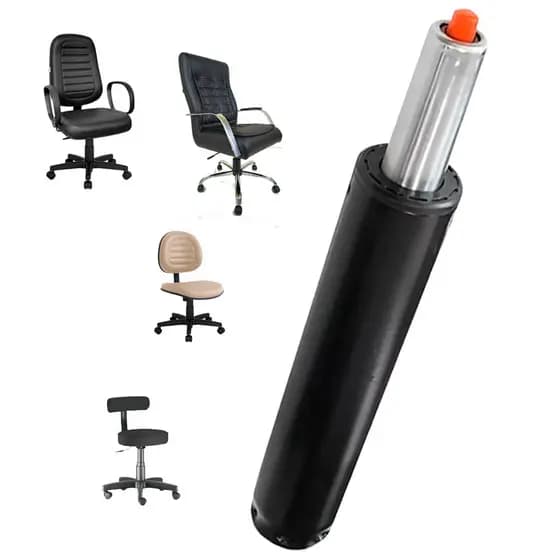 Pistão a Gás Para Cadeira de Escritório Giratória Regulagem Altura Classe 3 Suporte 150kg Universal Preto