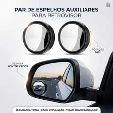 Par Espelho Auxiliar Para Retrovisor Para Carro Ponto Cego Convexo Universal Caminhão Moto