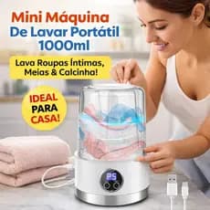 Mini Máquina de Lavar Roupa Calcinha Intima Portátil 1000L Recarregável USB