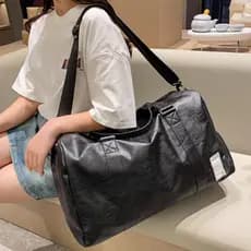 Mala Bolsa De Mão Grande De Viagem Couro Ecológico Masculina e Feminina com Alça Removivel e Porta tenis