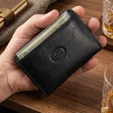 Carteira Masculina Pequena Slim Porta Cartão Couro Legítimo Presente dia dos Pais com Porta Moedas