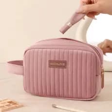 Necessaire Viagem Porta Maquiagem Cosméticos Veludo Premium Organizador estojo