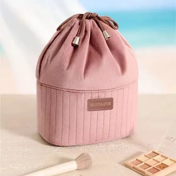 Necessaire feminino Grande Porta Maquiagem Skincare Cosméticos Veludo Organizadora viagem dia a dia necessaire masculino