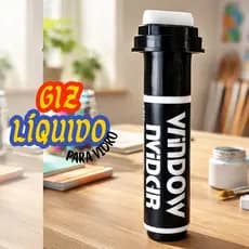 Caneta Para Vidro Kit 2 Unidades Giz Liquido Espelho Vitrine Tinta Removivel Ponta Grossa