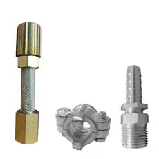 Bico Esguicho Regulável 3,2mm Metal Para Lava Jato Com Espigão e Abraçadeira Rosca 1/2 NPT