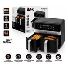 Fritadeira Airfryer Digital Cesto Duplo Preto 9,5l 1700w 127