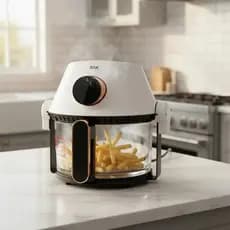 Air Fryer De Vidro E Grill Elétrico Multifuncional 2 Em 1 Bak Fritadeira Sem Óleo Forno Visor Panela Elétrica Gourmet