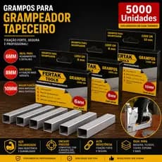 Grampo De Grampeador Tapeceiro 6,8,10mm Kit 5000 Unidades Ferramentas Profissional