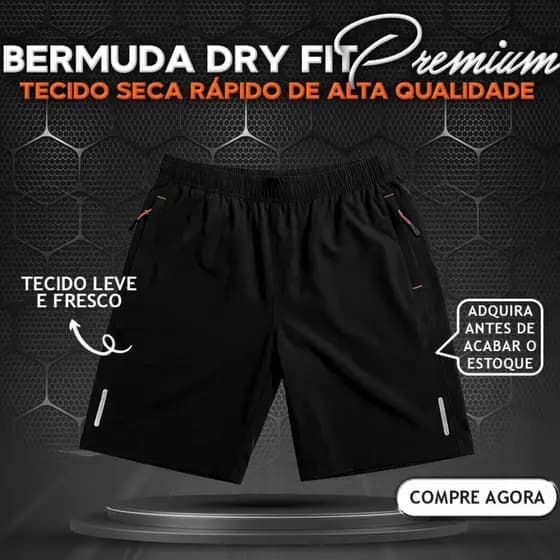 Bermuda Dry Fit Premium Leve Masculina Casual Treino Academia Esportes Alta Qualidade
