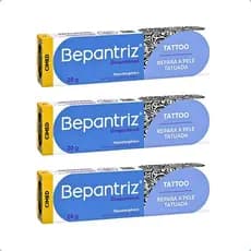 Kit 3Un Pomadas Bepantriz Tattoo Cicatrização Creme Assaduras E Hidratação da Pele 20g