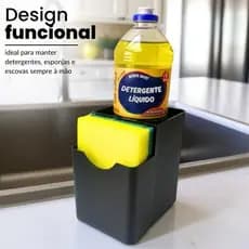 PORTA DETERGENTE E ESPONJA ORGANIZADOR CLEAN PARA PIA E COZINHA VARIAS CORES
