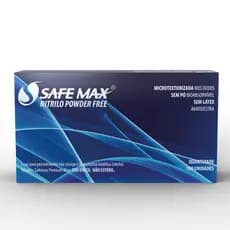 Luva de Procedimento Nitrilica Azul Sem Pó Caixa com 100 und Safemax