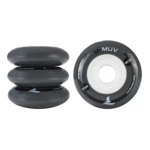 JOGO DE RODAS U-MUV 80MM/85A  Rodas Freestyle Traxart  Cinza jg 4