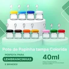 Kit 10/20/30/40/50 Potes De Papinha Plástica Reforçado Com Colherzinha 40ml Festa/Aniversário
