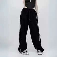 Calça Pantalon Feminina Cor Sóbria com Linha Lateral