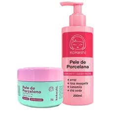 Kit Sabonete e Creme Hidratante Facial Pele de Porcelana Kokeshi o Milagre do Arroz