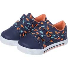 Kidstep Tenis Infantil Masculino Menino Barato Dinossauro Marinho com Laranja
