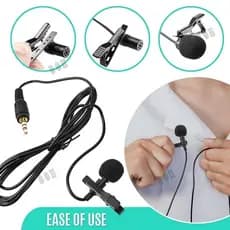 Mini Microfone de Lapela com Presilha Omnidirecional com Conector de 3,5mm
