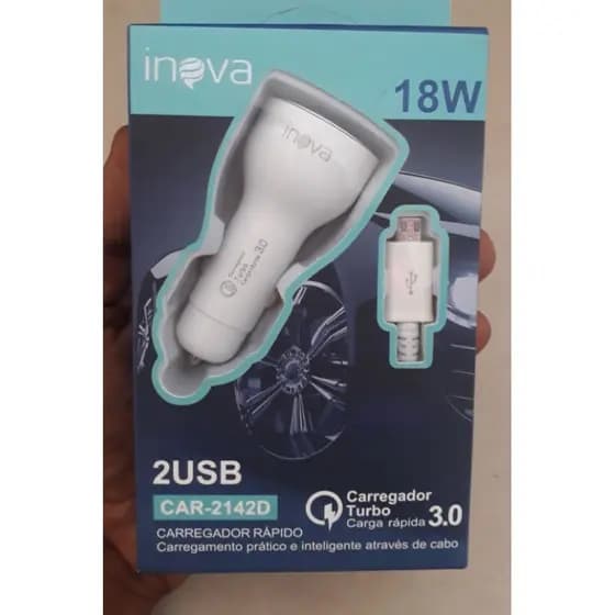 Kit  =  Carregador Veicular Turbo 2 Saidas  + Adaptador Bluetooth usb com  Auxilar.