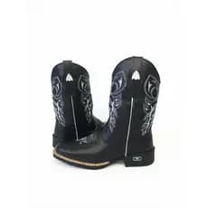 Bota Masculina Cano Longo DELEGADA BRANCA Texana Sola Jump, em couro