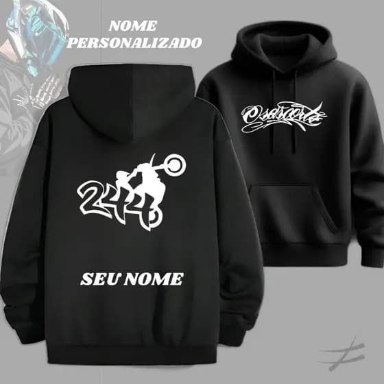 Moletom Osascorte Personalizado Com Nome Grau 244 Blusa de Frio Masculina Casaco Flanelado Com Capuz