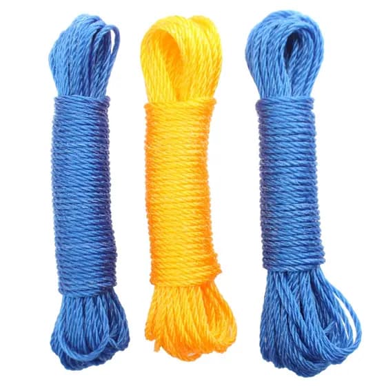 Corda para Varal 10m Kit com 3 Unidades Colorida Sintética