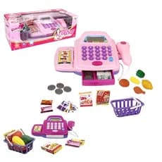 Caixa Registradora Infantil Glam Girls Rosa com Luzes, Sons e Acessórios