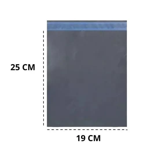 envelope saco sedex com lacre inviolável cinza 19x25 -100 unidades