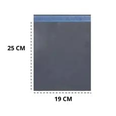envelope saco sedex com lacre inviolável cinza 19x25 -100 unidades