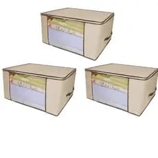 Caixa Organizadora De Guarda Roupa KIT 3 CAIXAS Flexível Com Ziper Organizadores Multiuso Caixa de Organizar