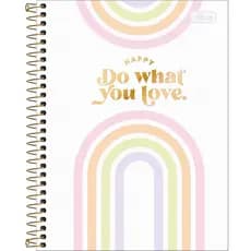 Caderno Colegial Happy Miolo Colorido 1 Matérias 80 Folhas Tilibra