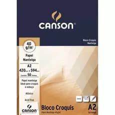 Bloco croquis Manteiga  A2 translúcido 50folhas Canson
