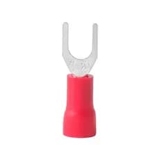 Kit 200 Terminal Elétrico Garfo Forquilha 1,5mm Vermelho Pré Isolado Fio Cabo Crimpagem