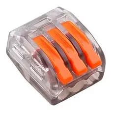 50 X Conector Elétrico Cristal Jack 3 Vias Tipo Wago 222-413