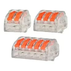 150x Conector Tipo Wago 222 Borne Emenda Fios 2, 3 E 5 Vias
