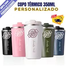 Copo Térmico Coffe Inox Vacuum Personalizado Nome Logo Time