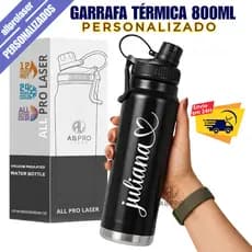 Garrafa Térmica Inox Thermos Flask 800ML Personalizada à laser