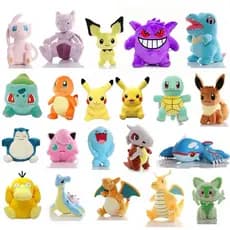 Pelúcia Pokémon Estilo Anime Pikachu Charmander Eevee Squirtle Bulbasaur Gengar 20cm Colecionável Infantil Macia