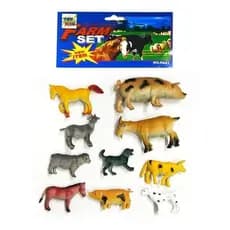Kit Conjunto de Animais da Fazenda Bichos 10 Peças Sortidas Envio Imediato