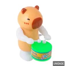 Capivara de Plástico a Corda com Tambor Não Necessita Pilhas Brinquedo Infantil