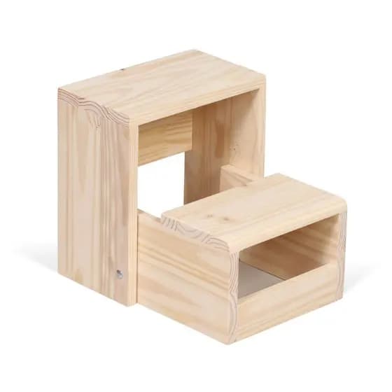 Escada Infantil Madeira Maciça Montessouri Dobravel Pinus Banheiro