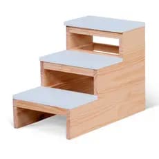 Escada Madeira Quarto E Banheiro Laqueado 3 Andar Azul Bebê