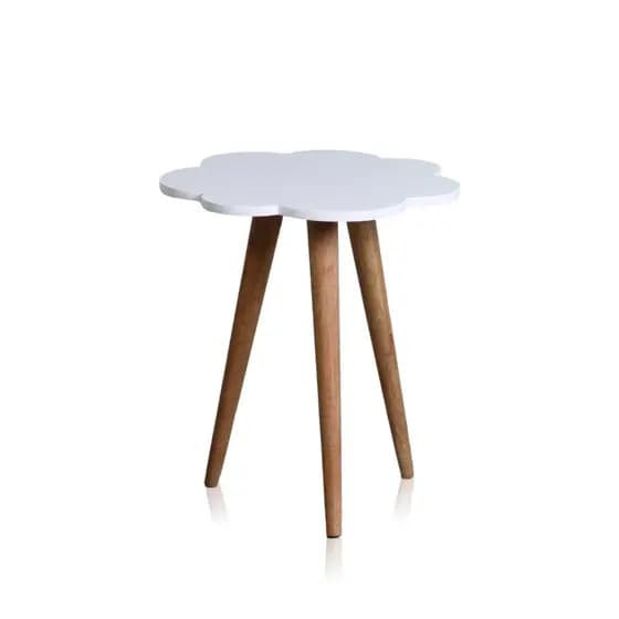 Mesa Nuvem Infantil De Canto Pe Palito Mdf Laqueado Branca