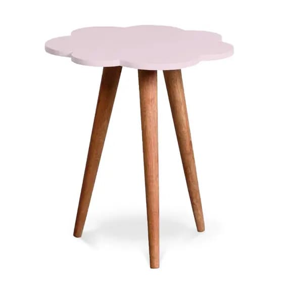Mesa Nuvem Infantil De Canto Pe Palito Mdf Laqueado Rosa Bb