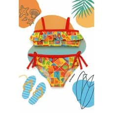 Biquíni Infantil Menina com Babado | Top Sem Amarração | Estampas Divertidas