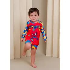 Conjunto Autismo Roupa de Praia Infantil Menino com Proteção Solar UV50+ Blusa e Sunga Boxer Menino