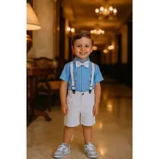 Kit Batismo Conjunto Pajem Kit bermuda suspensório grava borboleta blusa social infantil